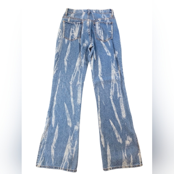 S.O.N.G. Bootcut Jeans Women’s Size 5/27 Bleach Wash Split Hem Retro 100% Cotton - Picture 5 of 7